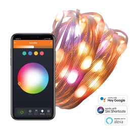 Muvit Guirnalda Luces Io Wifi Dreamcolor, Control Wi-Fi, Compatible con Google Home, Alexa, Siri, Efecto Musical, 66 LED, 5m