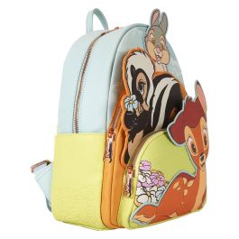 Loungefly Mochila Bambi Disney 35cm, Piel Sintética, Tirantes Ajustables, Bolsillos, Detalles Oro Rosa