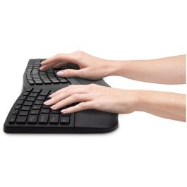 Kensington Pro Fit Ergo Teclado Inalámbrico Ergonómico QWERTY Negro - RF Wireless + Bluetooth con Reposamuñecas