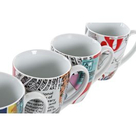 DKD Home Decor Taza Multicolor Porcelana Apta Microondas y Lavavajillas 360ml (12 Unidades) 8.5 x 10.4 x 12 cm