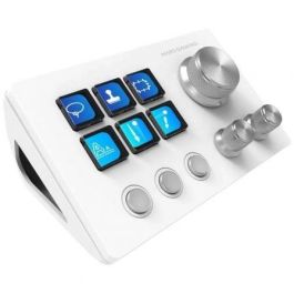 Mars Gaming MSD-TWO Control Deck Compacto con 6 Teclas LCD Personalizables, 3 Ruedas y 3 Botones para Streaming, Gaming y Diseño Gráfico, Blanco