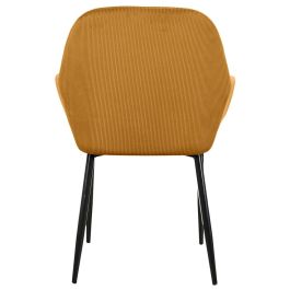 Home Deco Factory Butaca Mostaza Giulia - Estilo Escandinavo, Tapizado de Terciopelo, Patas de Metal