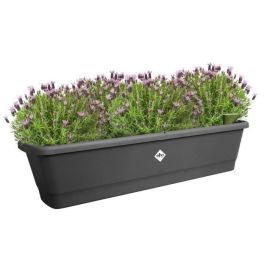 Elho ELH8711904518882 Noa Balconiere XL, Jardinera Balcón Exterior, Negra, L 78 x B 20 x H 18 cm, 100% Reciclada