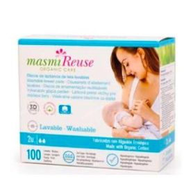 MASMI Discos de Lactancia de Tela Lavables Hipoalergénicos de Algodón Ecológico Certificado GOTS Blanco Precio: 9.5000004. SKU: B12N4D7C6A