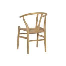 DKD Home Decor Silla de Comedor Cottage Rústica Natural de Olmo y Ratán 46 x 80 x 55 cm - Altura Asiento 45 cm