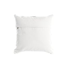 DKD Home Decor Cojin Colonial Negro Gris Piel Poliester 40 x 10 x 40 cm (4 Unidades)