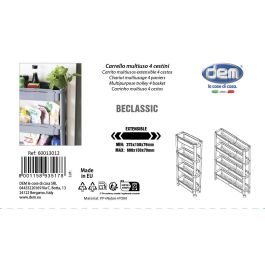 Inde Carrito Multiusos Extensible 4 Cestos 37,6 cm x 15,5 cm x 24,5 cm (4 Unidades)