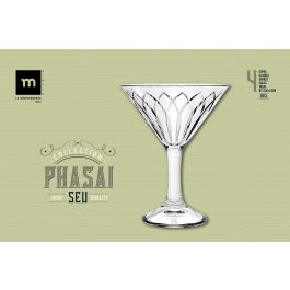La Mediterranea Copa Coctel Phasai Seu 200 ml - Cristal de Diseño Elegante para Cócteles Exclusivos ø11.6x14.9 cm (24 Unidades)