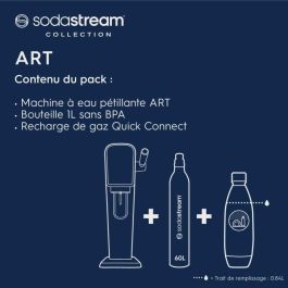 Máquina de refrescos - SODASTREAM ART - Negra - botella y cilindro de carbonatación incluidos