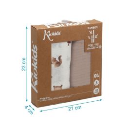 Set 2 Muselinas Osos Marrón 120x120 cm Set 2 Muselinas Osos Marrón 120x120 cm