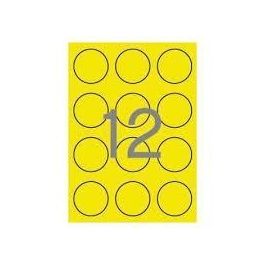 Apli Etiquetas Adhesivas Circulares Ø60 mm Láser 12 X 20H Amarillo Fluorescente Precio: 11.49999972. SKU: S8400916