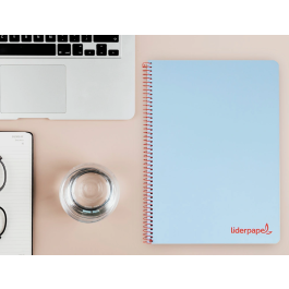 Liderpapel Cuaderno Espiral A4 Wonder Tapa Plástico 80 Hojas 90gr Cuadro 4mm Azul
