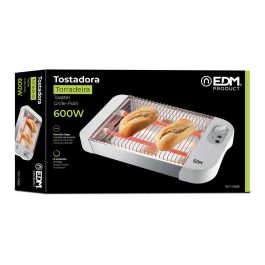Edm Multitostador Plana Tostadora 600w Temporizador 6 Temperaturas Cromado / Blanco 220-240v