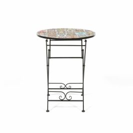 Mesa Plegable Exterior Metálica Mosaico Praga Negro Ø60 x 76 cm