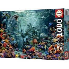 Educa Puzzle Arrecife de Coral Poseidón 1000 Piezas, Cartón, Incluye Pegamento FIX PUZZLE®