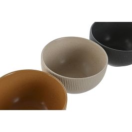 Bol Scandi DKD Home Decor Beige Mostaza 14 x 7.5 x 14 cm (4 Unidades) Bol Scandi DKD Home Decor Beige Mostaza 14 x 7.5 x 14 cm (4 Unidades)