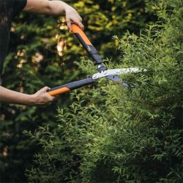 Fiskars HSX92 Tijera de Podar PowerGear X, Cortasetos de Transmisión con Hoja Recta Antiadherente, Mango de Aluminio, 630mm
