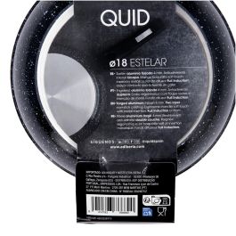 Quid Sartén de Aluminio Forjado Estelar Negro 18 cm. Antiadherente, Mango Ergonómico. Apta para Inducción y Lavavajillas (6 Unidades)