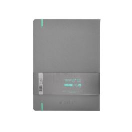 Cuaderno Con Gomilla Antartik Notes Tapa Dura A4 Hojas Rayas Gris Y Turquesa 100 Hojas 80 gr Fsc