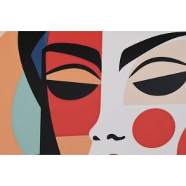 DKD Home Decor Cuadro Moderno Mujer Abstracto Multicolor Aluminio MDF 80x80x3.5 cm Pack 2 Unidades