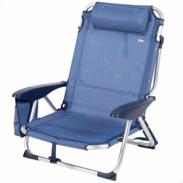 Silla playa aluminio plegable 4 posiciones 51x45x76cm con cojin,bolsillo y asa. Silla playa aluminio plegable 4 posiciones 51x45x76cm con cojin,bolsillo y asa.