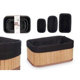 Kipit Set de 3 Organizadores de Bambú Negros 24x11x15 cm (Incluye 3 Tamaños) (12 Unidades) Precio: 77.50000027. SKU: B177CMMFG5