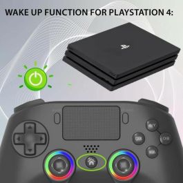 Subsonic SUB1727209495102 Mando Inalámbrico para PS4 con LED, Vibración y Conector Auriculares, Color Negro