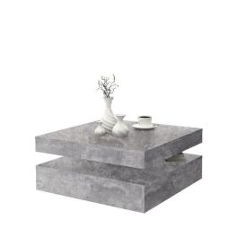 Coffee CFTT4181-U39 Mesa de Centro Cuadrada Giratoria con 2 Estantes, Tablero de Partículas, Aspecto Hormigón Gris Claro, L 78 x P 78 x H 35,4 cm Precio: 139.49999976. SKU: S7109350