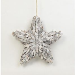 DKD Home Decor Decoracion Colgante Navidad Alpina Natural Gris 10 x 35 x 35 cm Precio: 11.58999952. SKU: B13YHJAYDH