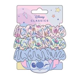 Cerdá Stitch Coleteros de Pelo de Tela LILA | Pack de 3 Accesorios para Niñas | Edad Mínima 3 Años