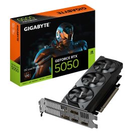 GIGABYTE Tarjeta Gráfica GeForce RTX 5050 OC Low Profile 8G GDDR6 128bit PCI-E 5.0 2587MHz 4K DLSS 4 GV-N5050OC-8GL