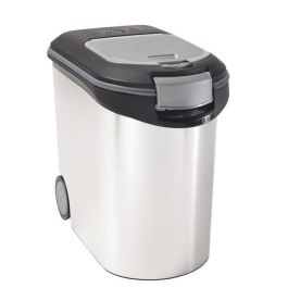 CURVER Recipiente para comida seca 12kg - Aspecto de metal - Blanco CURVER Recipiente para comida seca 12kg - Aspecto de metal - Blanco