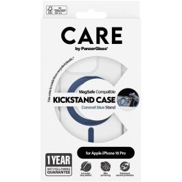 PanzerGlass 1317 Funda iPhone 16 Pro MagSafe Transparente con Soporte Antiamarilleamiento Protección Caídas 4.8m Carga Inalámbrica