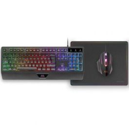 Mars Gaming MCP124 Pack Gaming 3 en 1 - Teclado H-Mech Ergonómico, Ratón Óptico RGB 3200 DPI, Alfombrilla Nanotextil - Negro, Multiplataforma Precio: 22.49999961. SKU: B13EM4GH75