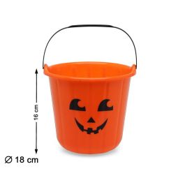 Cubo Calabaza Naranja De 16 X 18 cm Con Cara Sonriente Para Halloween Y Recolección De Caramelos Precio: 1.49999949. SKU: B15TCVCDXM