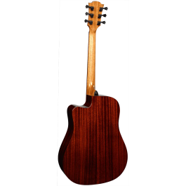 LAG Tramontane 118 A/E Guitarra Acústica Dreadnought Cutaway Tapa Cedro Rojo Macizo Natural Brillante