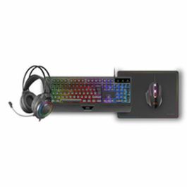 Mars Gaming Kit Gaming 4en1 MCP124PRO - Teclado RGB, Ratón 3200 DPI, Auriculares FRGB, Alfombrilla Nanotextil