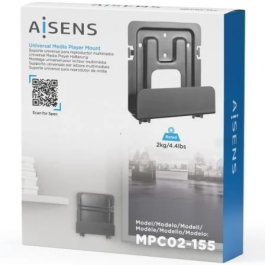 AISENS Soporte Universal De Pared Para Mini Pc, Router, Negro