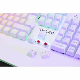 The G-Lab THE3760162051063 Teclado Gaming KEYZ RUBIDIUM Mecánico Interruptor Rojo RGB Con Cable Azerty Blanco con Reposamuñecas
