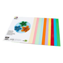 Cartulina Liderpapel A4 180 gr-M2 25 Colores Surtidos Paquete De 100 Hojas