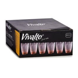 Vivalto Vaso Cristal Puntos Agua 300 ml Ambar 8x8x10 cm (Set de 48)