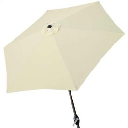 Color Baby Parasol Terraza 300 cm con Chimenea y Mástil de Aluminio 3,8 cm Color Crema