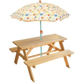 FUN HOUSE Mesa de picnic infantil de pino con sombrilla Fruity's - Multicolor/Naranja Precio: 84.89000025. SKU: B1GT3D7CFY