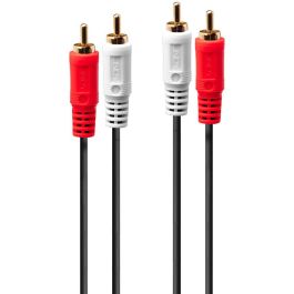 LINDY 35666 Audiokabel Stereo 2xRCA Macho a 2xRCA Macho 20m Negro Rojo Blanco