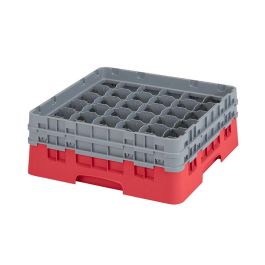 CAMBRO - 36S434-163 - Cesta de lavado 36 comp. 2 alturas - 7,2 cm Ø máx. - alt. máx. 13,5 cm - 50 x 50 x 18,4 cm - Rojo Precio: 58.49999947. SKU: B1D9KXWS7V
