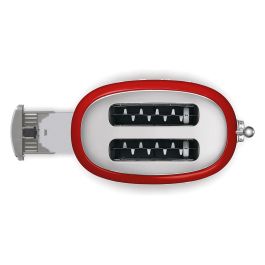 Smeg TSF01RDEU Tostador de Pan para 2 Rebanadas, Color Rojo, Control por Botones, Acero Inoxidable, Función Descongelar y Recalentar, 950W