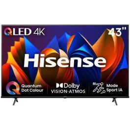 Hisense 43E77NQ Televisor QLED 4K Ultra HD 43" Smart TV Wifi VIDAA U7.6, Dolby Atmos, HDR, Modo Cine & Juego - Negro