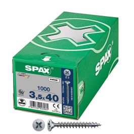 Spax Tornillo universal cabeza plana wirox 3,5x40mm rosca completa, ranura en cruz z2, 4cut - 1081010350405 - Caja 1000 unid.
