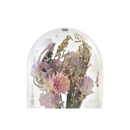 DKD Home Decor Decoracion Shabby Amarillo Rosa 6 x 9 x 6 cm (8 Unidades) Flor seca Cristal