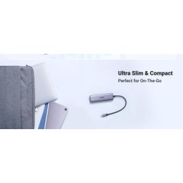 Ugreen CM511 20956A Hub USB-C 6 en 1 Plata - HDMI 4K, 3x USB 3.0, Lector SD/TF - Datos 5Gb/s